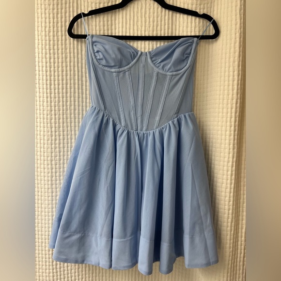 NWT Bardot Hart Corset Strapless Mini Dress - color Arctic Blue - US 4, small - Picture 6 of 8